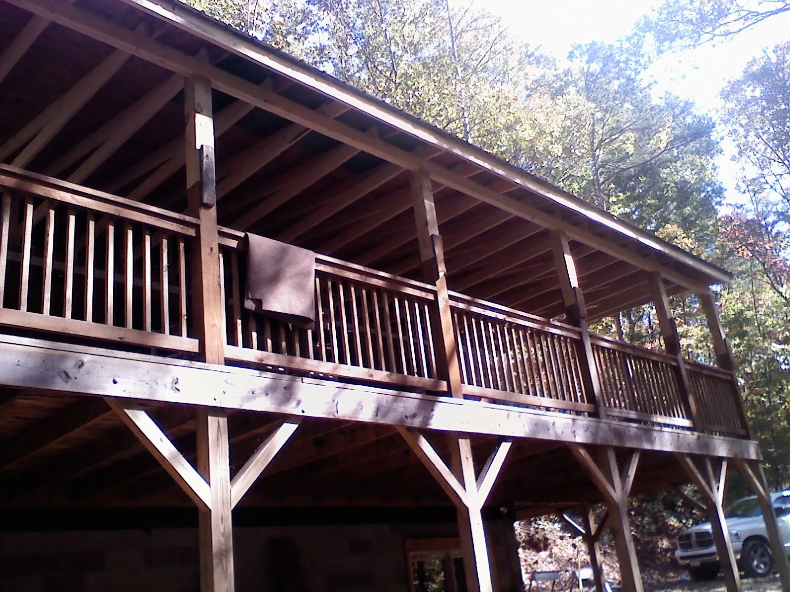 Timber framing under a new elevated porch and deck — Roof Leak Repair in Gladstone by Roofing Brothers